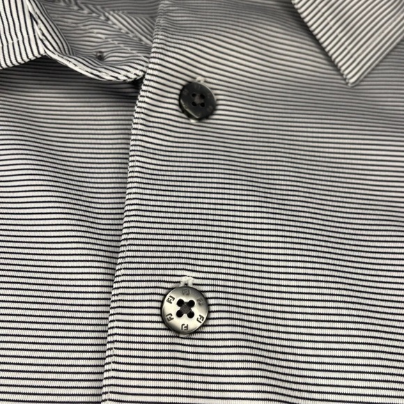 Footjoy FJ Men's Size XL Gray Striped Short Sleeve Polo Golf Shirt - Picture 6 of 8